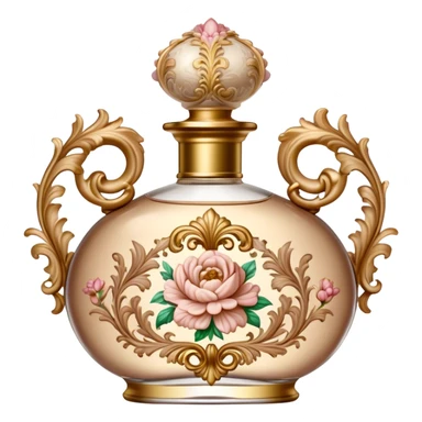 Vintage rococo perfume pale brown sticker
