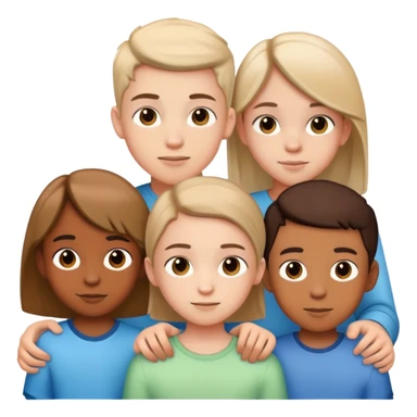 two teen boy siblings posing with a random 10-year-old girl sticker