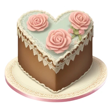 vintage valentine’s day cake sticker
