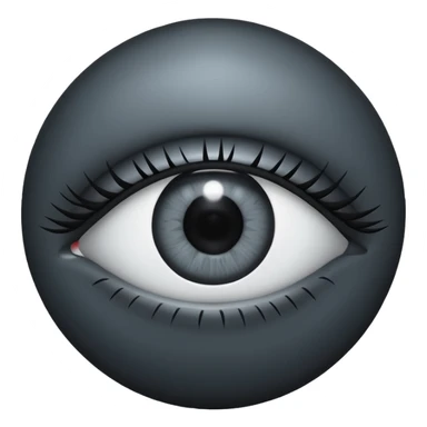 Minimal emoji, gothic futuristic eye, cold grey sclera, the pupil is fully replaced by a solid black number 8 eight, occult cyber aesthetic, sharp clean lines, flat emoji design, centered, transparent background sticker
