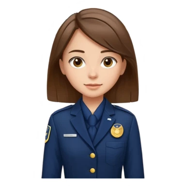 Reception Young girl, straight hair, wearing uniform jacket with hotel name badge, tasteful scarf, stand behind the desk

 sticker