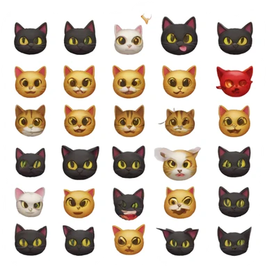 mix the emoji cat whit the devil smiley emoji sticker