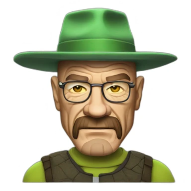 Walter white as Shrek custome sticker