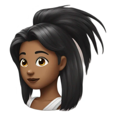 skunk with a human girl hair sticker