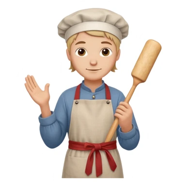 baker with rolling pin in Medieval Villagers sticker