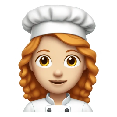ginger long hair girl chef emoji blue eyes sticker