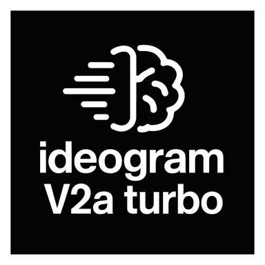 recreate this logo with text of "ideogram V2a turbo", MAKE IT FIT IN SQAURE  sticker