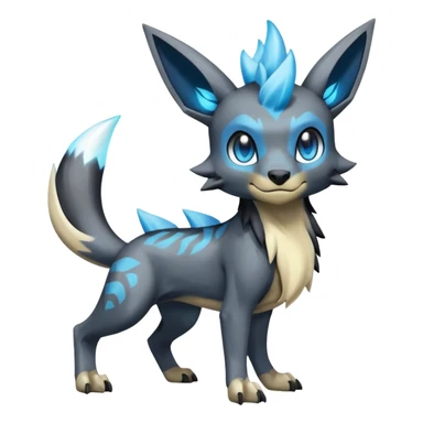 Manectric-Lucio-Cubone-Umbreon-Marowak-Draco-Fakémon-hybrid-creature (full body), 4 legs sticker