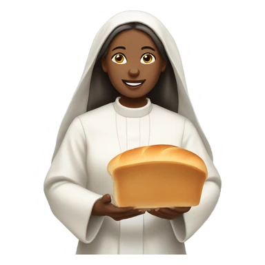 Female Priest elevating the bread at the Eucharist sticker