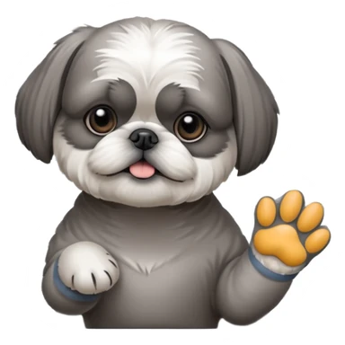 cute all grey shih tzuh behind window blinds pulling them open with one paw and PEEKING through the slit between the blinds sticker