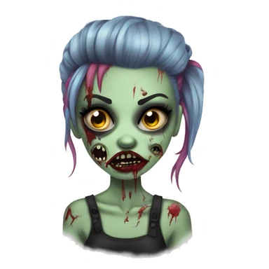Punk pinup zombie girl sticker