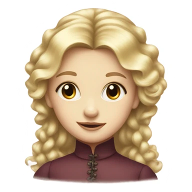 Young blond girl on victorian era long hair sticker
