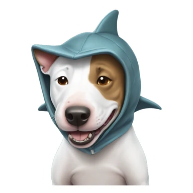 bull terrier wearing shark costume sticker