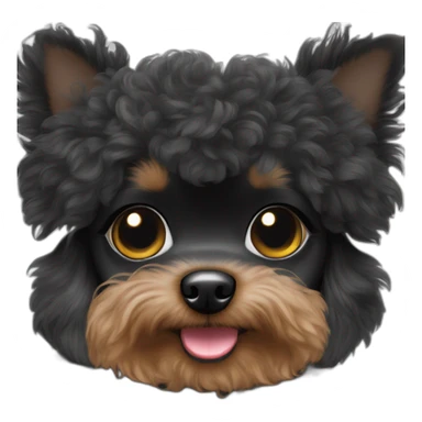 black toy poodle chihuahua small girl fluffy dog sticker