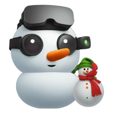 Snowman in vr headset, full body, Christmas sticker