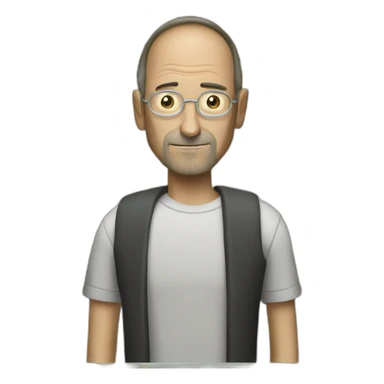 steve jobs mixed with rick from rick and morty sticker