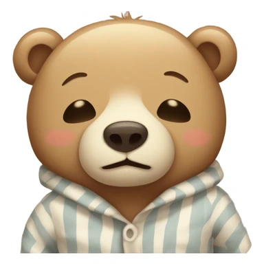 Cute bear in old fashioned pajamas sleeping sticker