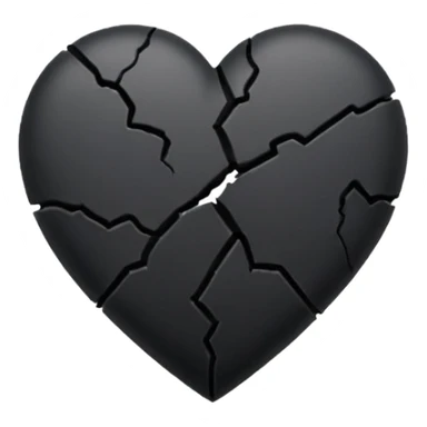 Black broken heart sticker