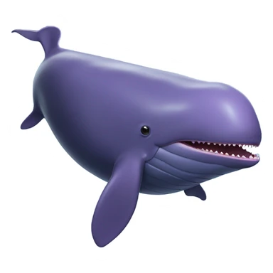 purple sperm whale swimming with open mouth sticker