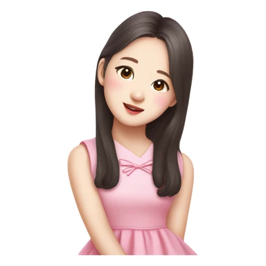 Jang wonyoung asian kpop cute girl wearing pink dress sticker