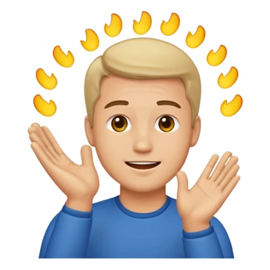 caucasian man clapping, emoji style sticker