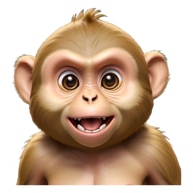 Cinematic Comical Macaque Portrait Emoji, Head tilted dramatically with an exaggeratedly shocked expression, featuring a dynamic, animated face with wide, comically expressive eyes full of humorous disbelief, Simplified yet hilariously expressive features, highly detailed, glowing with a slightly sassy glow, high shine, dramatic yet playful, stylized with an air of quirky primate attitude, soft glowing outline, capturing the essence of a meme-worthy macaque that looks ready to side-eye its way into viral fame! sticker