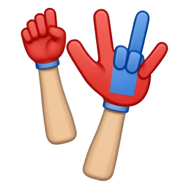 foam finger football blue (#00A3E0) and red (#F9423A) sticker