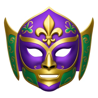 Louisiana themed luchador mask with fleur-de-lis and Mardi Gras colors sticker