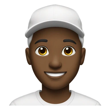 smiling boy in white shirt wearing a Gucci cap and tshirt  sticker