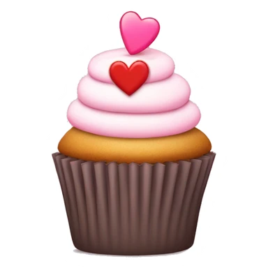 cupcake flashing a hearts hand emoji sticker