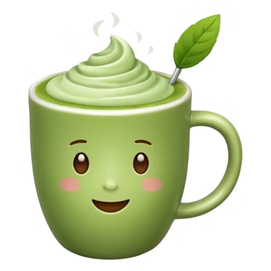 Emoji with a matcha latte sticker