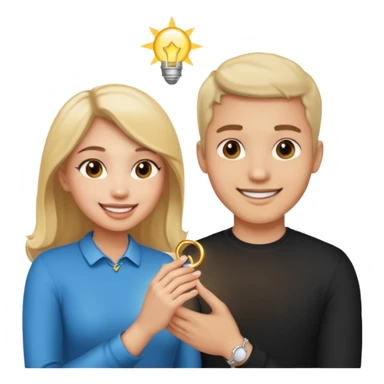 man proposes to girl sticker