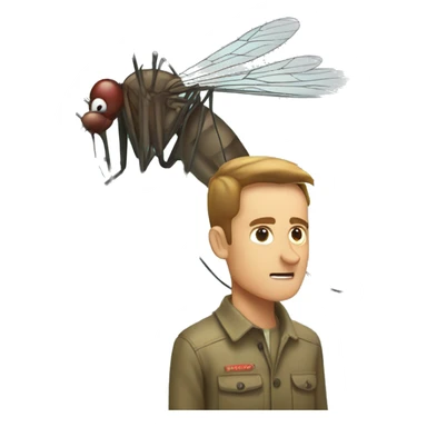 A mosquito sits on a man  sticker