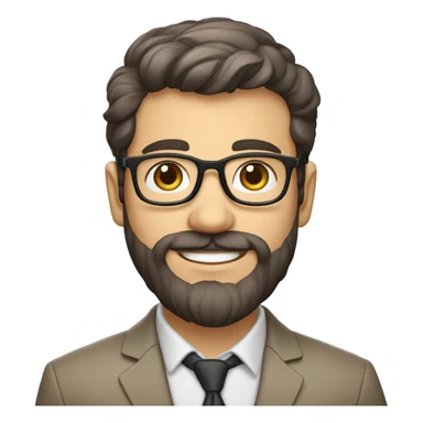 Jeune professeur brun, à lunettes et barbu sticker