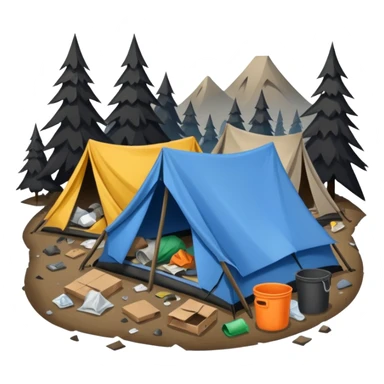 homeless camp icon sticker