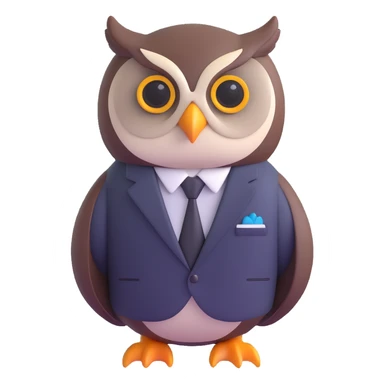 owl wearing a business suit sticker