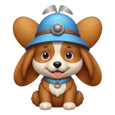 cute dog with a spinning propeller hat sticker