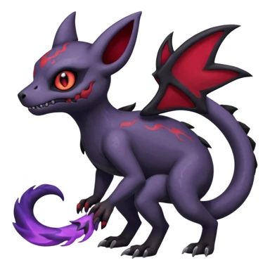 Vintage Dull Dark Gloomy Duskull-Salandit-Umbreon-Fakémon-hybrid-creature (full body)  sticker