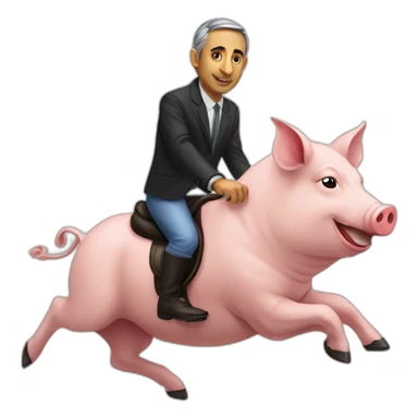 zemmour riding a pig sticker