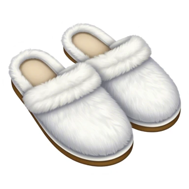 white fluffy slippers sticker