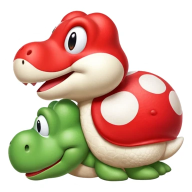 yoshi vers cute plus mignon comme la troisième image mais avec un coco rouge et blanc sticker