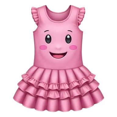cute kawaii dress with happy smiling face and sparkles emoji style sticker