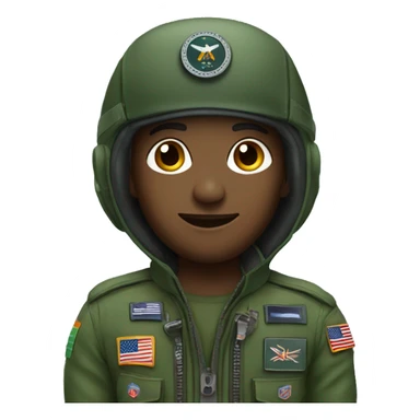 Pilot in green military flight suit sticker