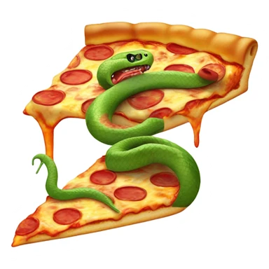 Snake eating pizza sticker