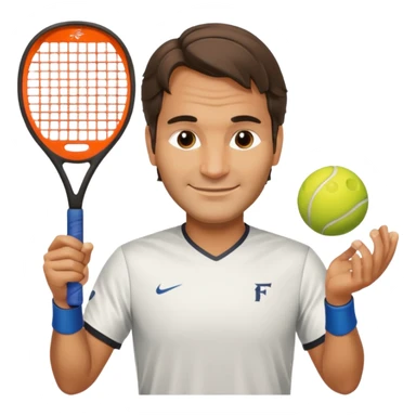 Roger federer with pickleball paddle sticker