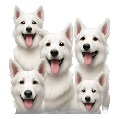 three white shepherds sticker