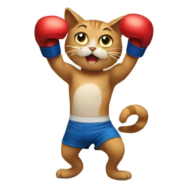 Cat boxing sticker