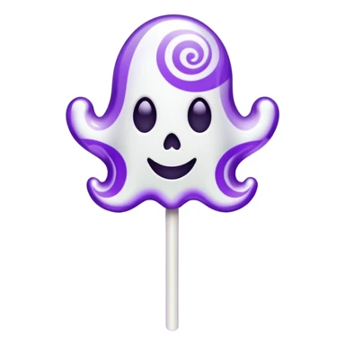 ghost lolipop purple and white sticker