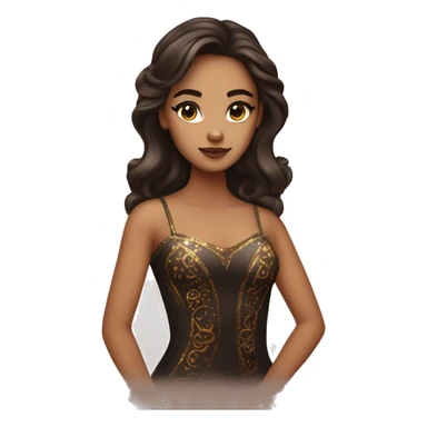 Create the zodiac sign leo as a brunette girl with elaborate makeup and dress that matches the zodiac sign  sticker