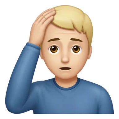 Astonished faint backwards with one hand on forehead sticker